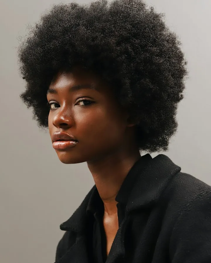 Woman with a full natural afro